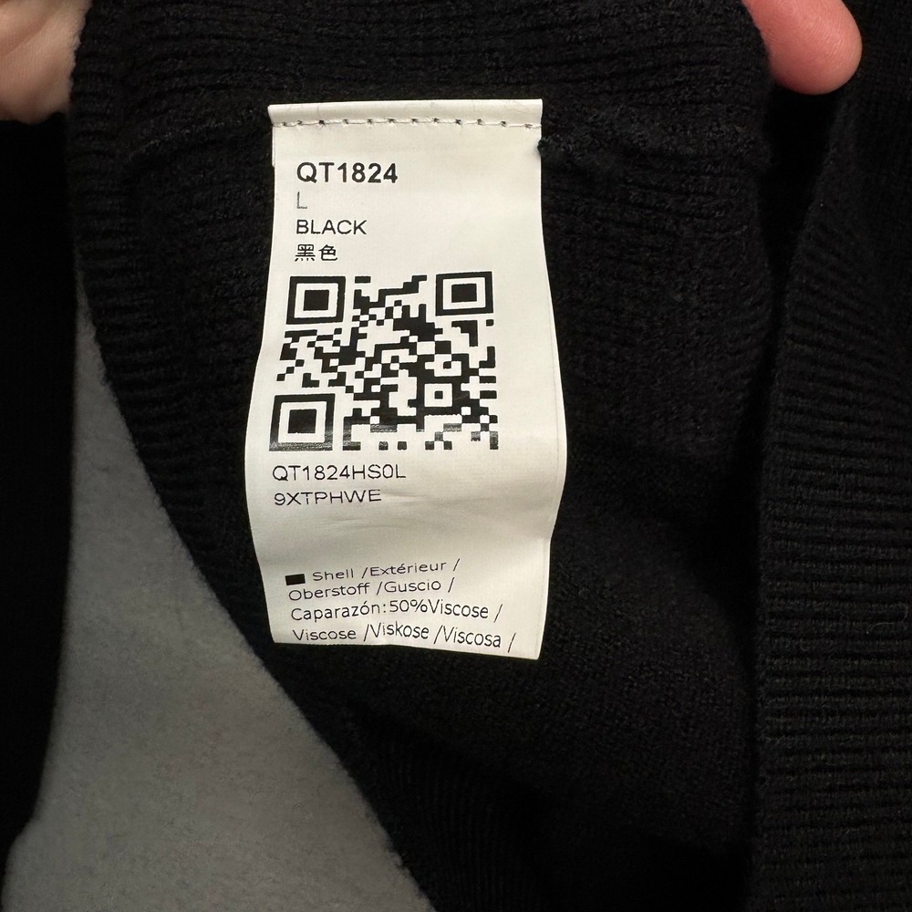 Runcati Mens Quarter Zip Sweater Black Mock Neck Plaid Trim QT1824 Size L NEW - Picture 5 of 7